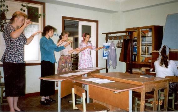 The Cantors 1996 - 1998 in the building of the church
