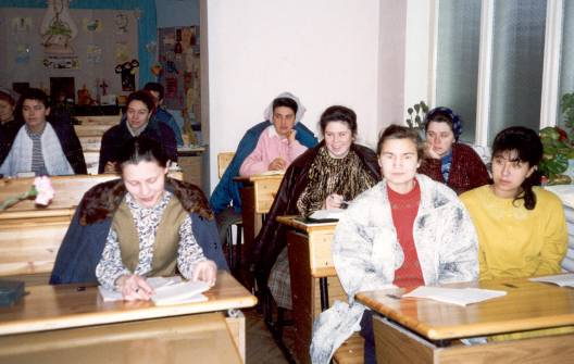 Faculty of the teachers of Sunday schools 1994 - 1996 in the building of the church.